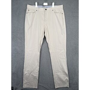 Peter Millar Ultimate Sateen Five Pocket Pants Mens 38x33 Beige Stretch Golf